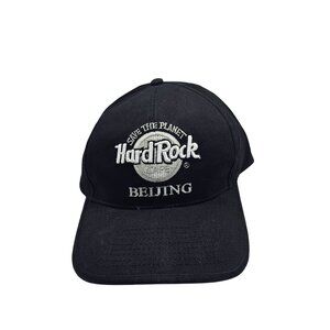 Hard Rock Cafe Beijing Black Snapback Hat Embroidered Logo Save The Planet